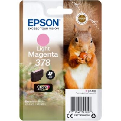 Cartucho tinta epson c13t37864010 singlepack light magenta 378 claria photo hd ink xp – 8500 ardilla