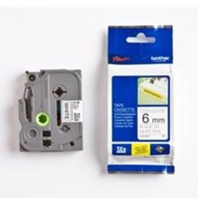 Cinta super adhesiva brother tzes211 6mm x 8m blanco – negro