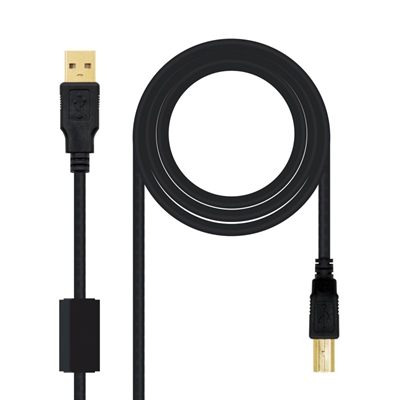 Cable usb 2.0 tipo a usb tipo b nanocable 3m negro macho – macho