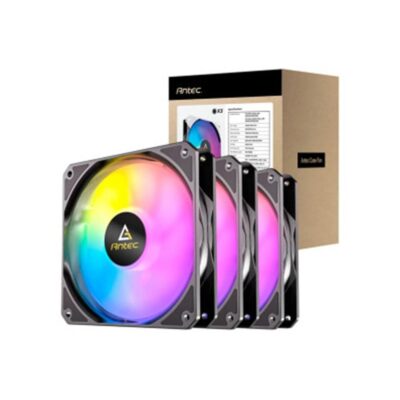 Ventilador cpu antec p12r argb 3x vent reverse 120mm rgb negro