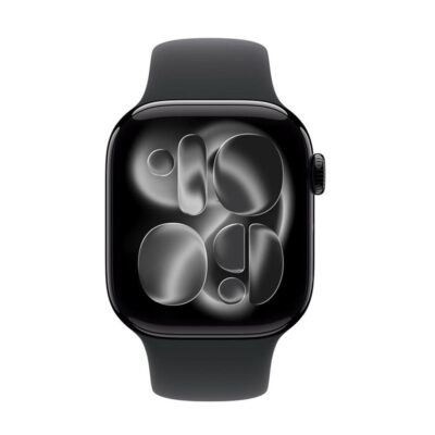 Smartwatch apple watch s11 gps + cellular 42mm jet black aluminium case black sport band – s – m