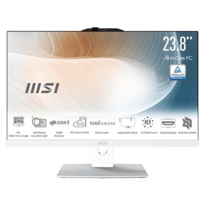 Ordenador all in one msi am242p – 2202eu core 7 – 150u – 16gb – ssd 512gb – 23.8 pulgadas fhd – freedos blanco