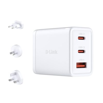 Cargador de pared d – link dcp – 651 65w 2x usb tipo c 1x usb tipo a blanco