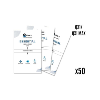 Laminas de proteccion frontales qcharx hidrogel essential hd para qx1 50 unidades