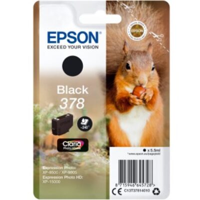 Cartucho tinta epson c13t37814010 singlepack negro 378 claria photo hd ink xp – 8500 ardilla