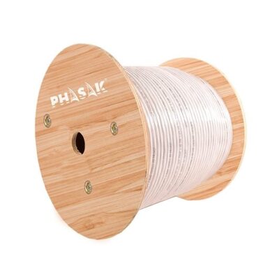 Bobina cable gris phasak awg23 305m cat.6 – cca solido – awg 23 phr 660