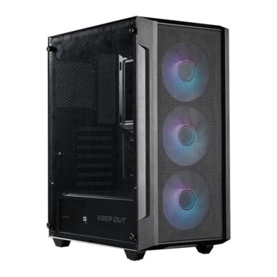 Caja ordenador gaming keep out ko xc – 200 matx rgb cristal templado negra
