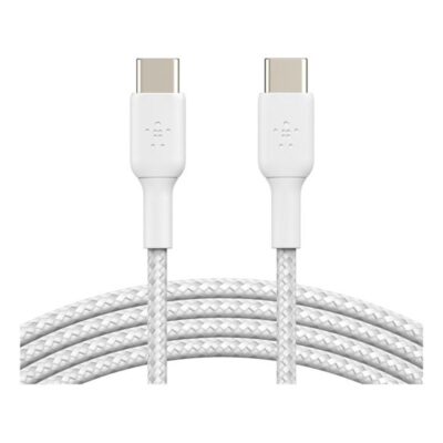Cable usb tipo c belkin 1m – macho – macho – blanco trenzado 2 unidades