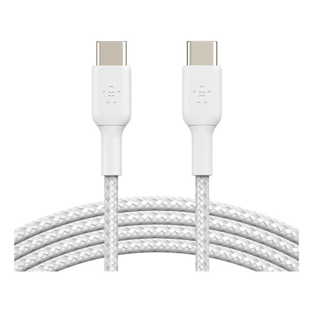 Cable usb tipo c belkin 1m - macho - macho - blanco trenzado 2 unidades