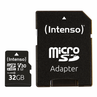 Tarjeta memoria micro sd intenso 32gb profesional v30 + adaptador sd