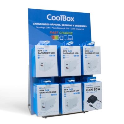Cargador coolbox gan2 12 unidades + expositor