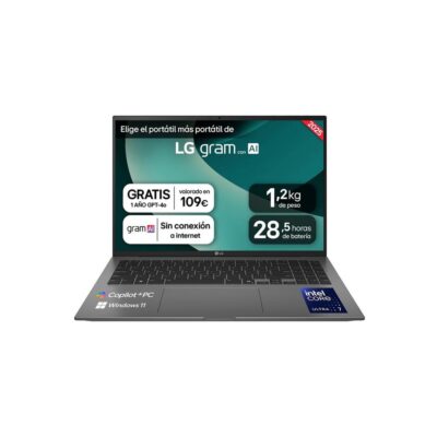 Portatil lg gram 16z90tl – g intel core ultra 7 258v 32gb ssd1tb w11 16 pulgadas