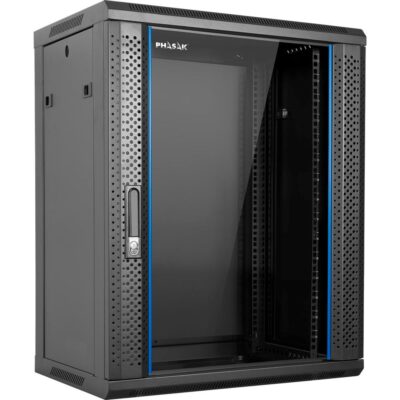 Armario rack mural 19 pulgadas phasak pro 12u 600 x 450 montado pho 3112