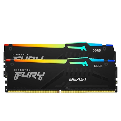 Memoria ram ddr5 16gb 2 x 8gb kingston – 5600 mhz – pc5 – 44800 – fury beast rgb – cl40 – 1.25v