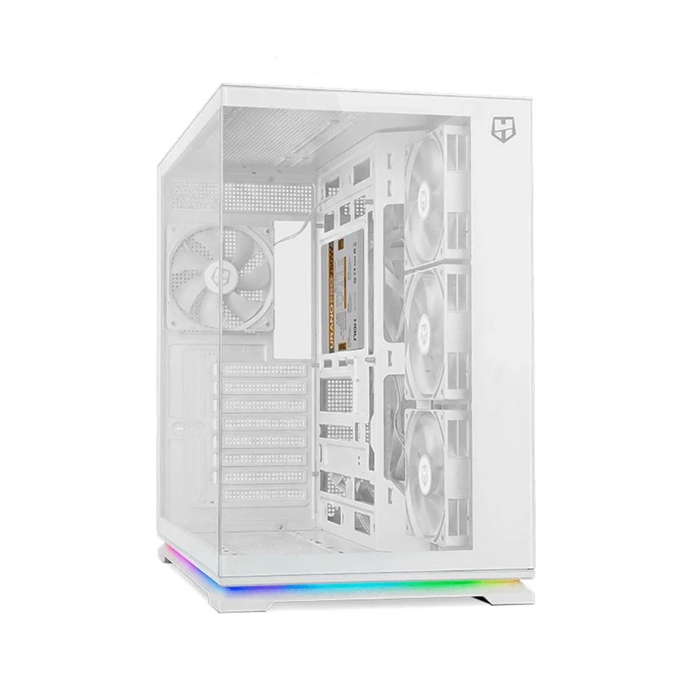 Caja ordenador gaming nox hummer galaxy atx argb cristal templado blanca
