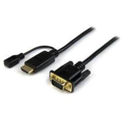 Cable hdmi – micro usb tipo b a vga startech 3m – macho – hembra – macho – negro