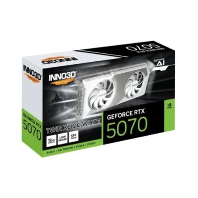 Tarjeta grafica inno3d rtx 5070 twin x2 oc white 12gb gddr7 – 3x dp – 1x hdmi