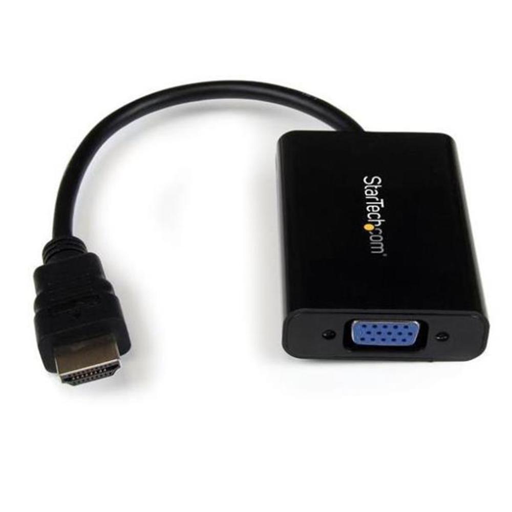 Adaptador hdmi a vga - jack 3.5mm - micro usb tipo b startech 25cm - macho - hembra - negro