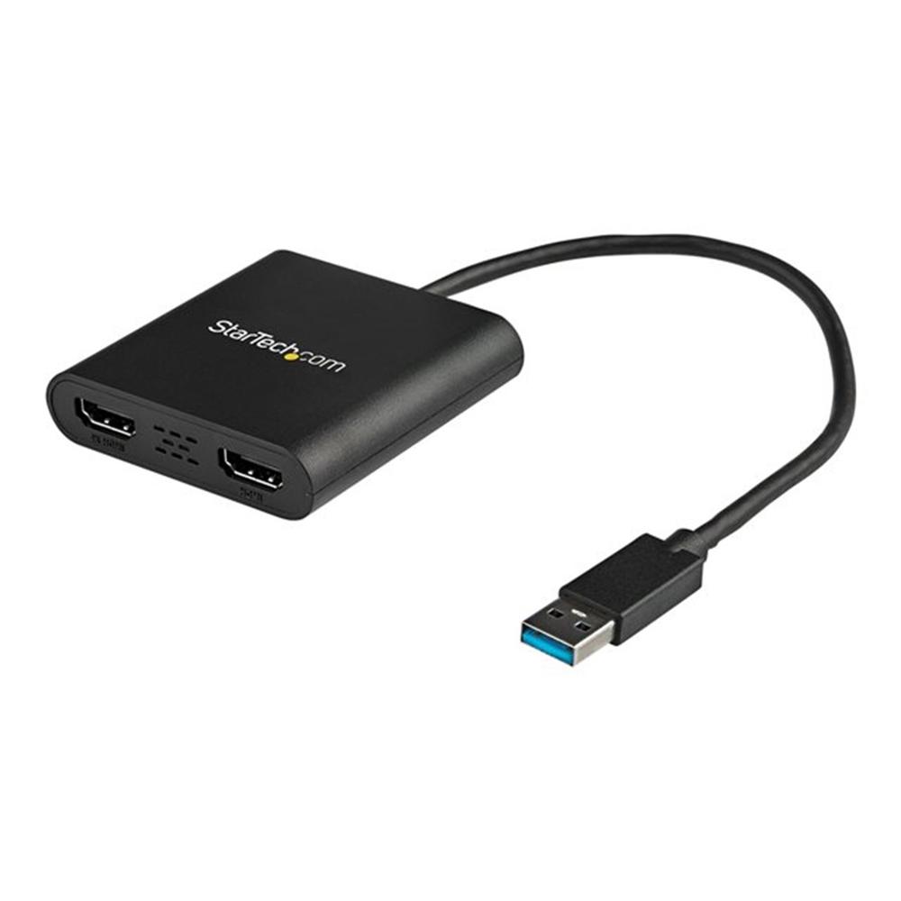 Adaptador usb 3.0 a 2x hdmi staretch 25cm - macho - hembra - negro