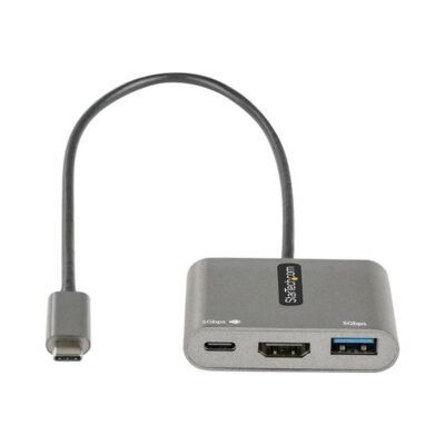 Adaptador usb tipo c a usb tipo c – usb tipo a – hdmi startech macho – hembra – gris