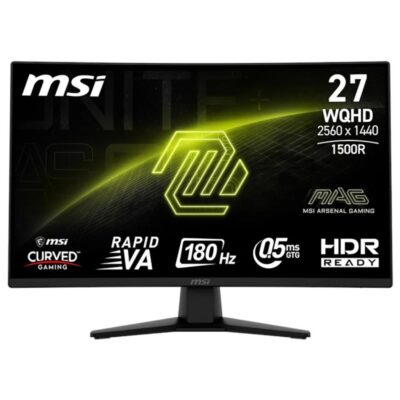 Monitor led gaming 27 pulgadas msi mag274cqf curvo – va – wqhd – dp – hdmi – 180hz – 0.5ms – vesa 100×100