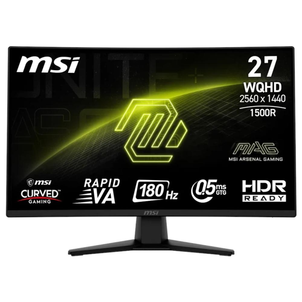 Monitor led gaming 27 pulgadas msi mag274cqf curvo - va - wqhd - dp - hdmi - 180hz - 0.5ms - vesa 100x100