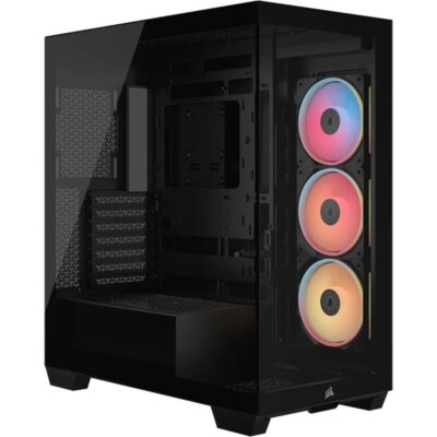Caja ordenador gaming corsair 3500x lx – r rgb icue atx cristal templado negra