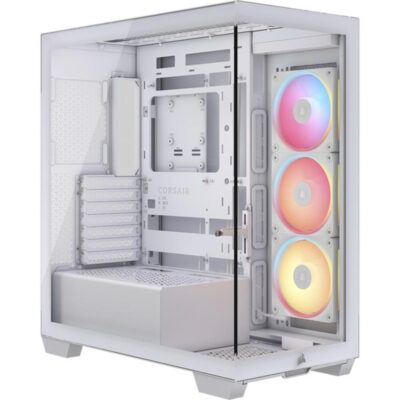 Caja ordenador gaming corsair 3500x lx – r rgb icue atx cristal templado blanca