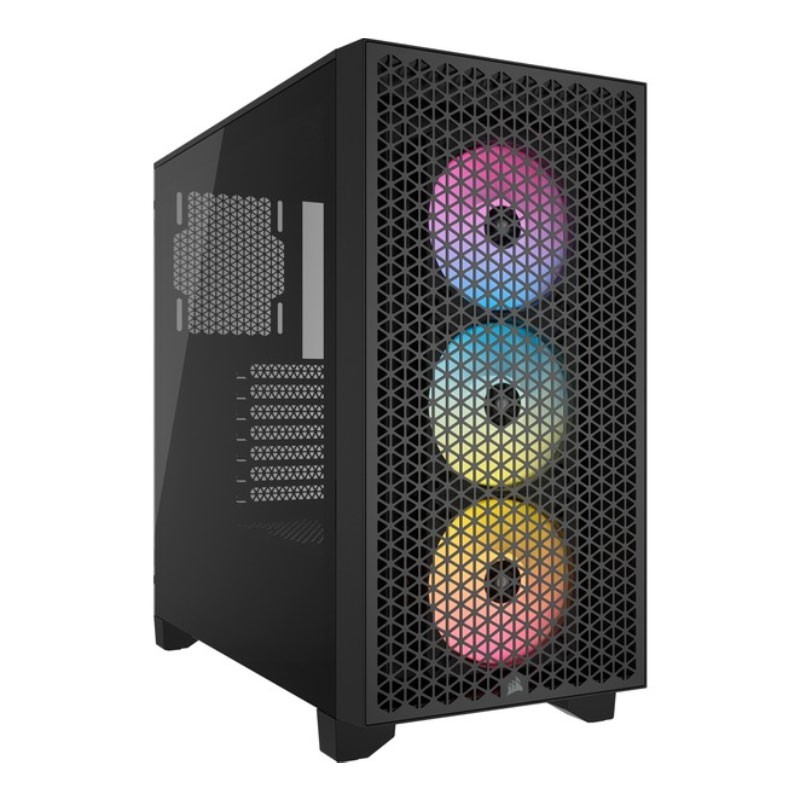 Caja ordenador gaming corsair 3000d rgb airflow atx cristal templado negra
