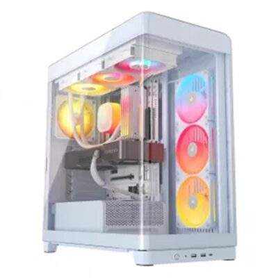 Caja ordenador corsair frame 4500x lx – r rgb atx cristal templado blanca
