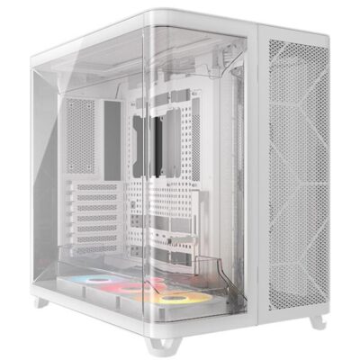 Caja ordenador corsair air 5400 rs – r argb atx cristal templado blanca