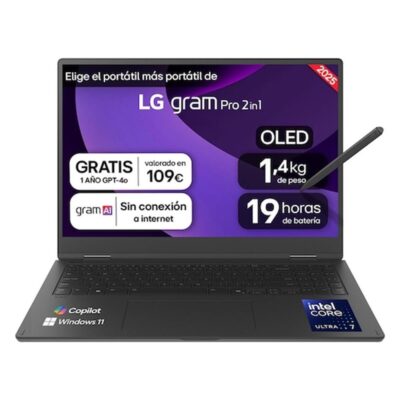 Portatil lg 16t90tp – k u7 – 258v – 32gb – ssd 1tb – 16 pulgadas – w11h