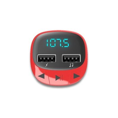 Transmisor fm coche energy sistem rojo fm – 87.5 – 108 mhz – cargador – microsd – usb – mp3