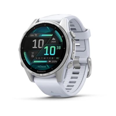 Garmin fenix 8 – 43mm – reloj de alto rendimiento gps multideporte con pantalla táctil amoled – linterna led – altavoz y micrófono integrados – mapas y hasta 10 días de autónomía – blanco