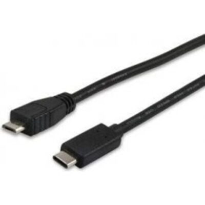 Cable usb tipo c a micro usb tipo b equip 1m – macho – macho – negro