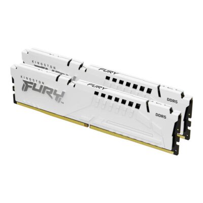 Memoria ram ddr5 32gb 2x16gb kingston – 6000mt – s – fury beast – cl36 – blanco