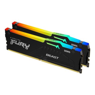 Memoria ram ddr5 32gb 2x16gb kingston – 6800mt – s – fury beast rgb – cl34 – negro