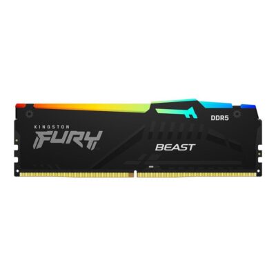 Memoria ram ddr5 64gb 2x32gb kingston – 5600mt – s – fury beast rgb – cl40 – negro