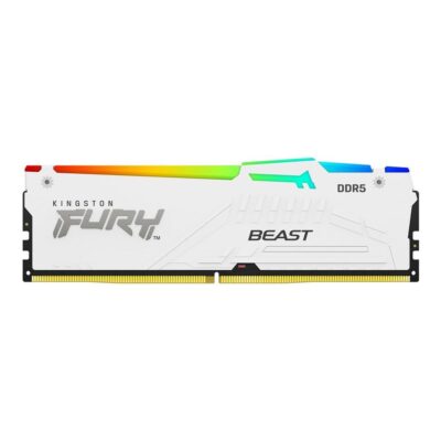 Memoria ram ddr5 64gb 2x32gb kingston – 6000mt – s – fury beast rgb – cl36 – blanco