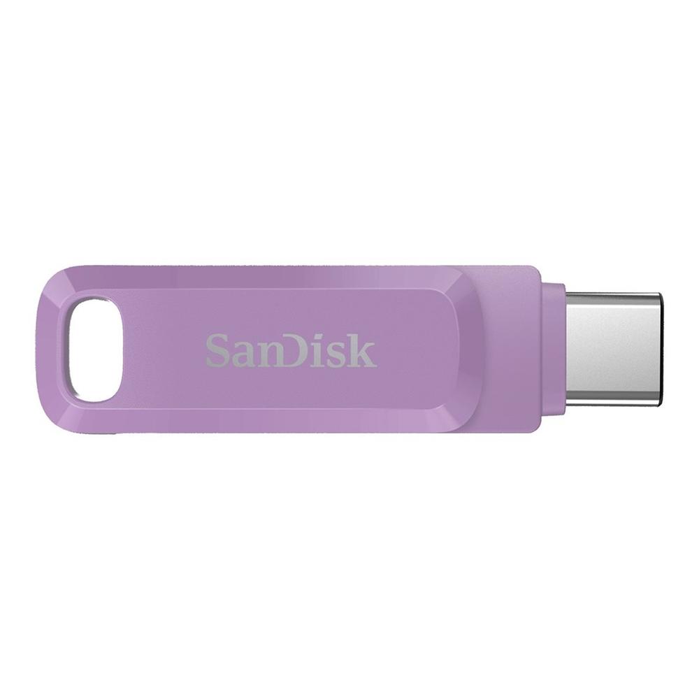 Memoria usb 3.2 usb tipo c sandisk 64gb ultra dual drive go lavanda