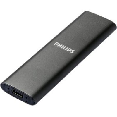 Disco duro externo ssd philips ultra slim 500gb m.2 usb tipo c gris