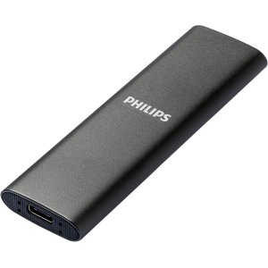 Disco duro externo ssd philips ultra slim 500gb m.2 usb tipo c gris