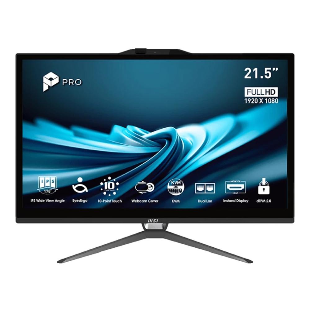 Ordenador all in one msi pro ap222t - 618eu g7400 - 8gb - ssd 128gb - 21.5 pulgadas - w11p negro