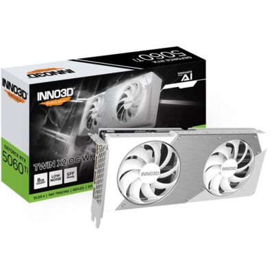 Tarjeta grafica inno3d rtx 5060 ti twin x2 oc white 8gb gddr7 – 3x dp – 1x hdmi pci express 5.0