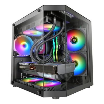 Caja ordenador mars gaming mc3tlite matx rgb cristal templado negro