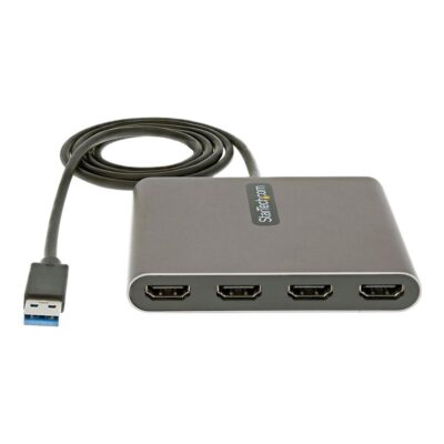 Adaptador usb 3.0 a 4x hdmi startech 1m – macho – hembra – gris