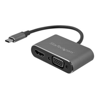 Adaptador usb tipo c a vga – hdmi startech – macho – hembra – gris