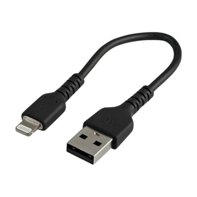 Cable usb tipo a a lightning startech 0.15m – macho – macho – negro