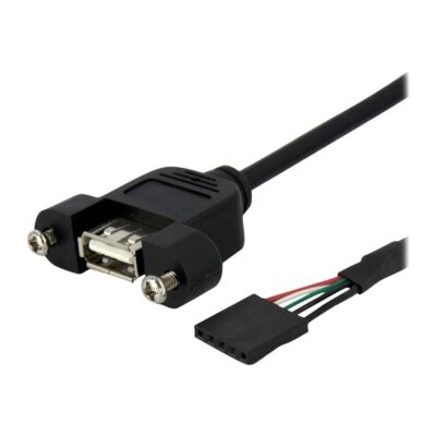 Cable usb 4 clavijas a usb 5 pines statech 0.3m – hembra – hembra – negro