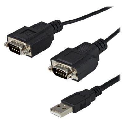 Cable 2x db9 a usb tipo a startech 1.8m – macho – macho – negro